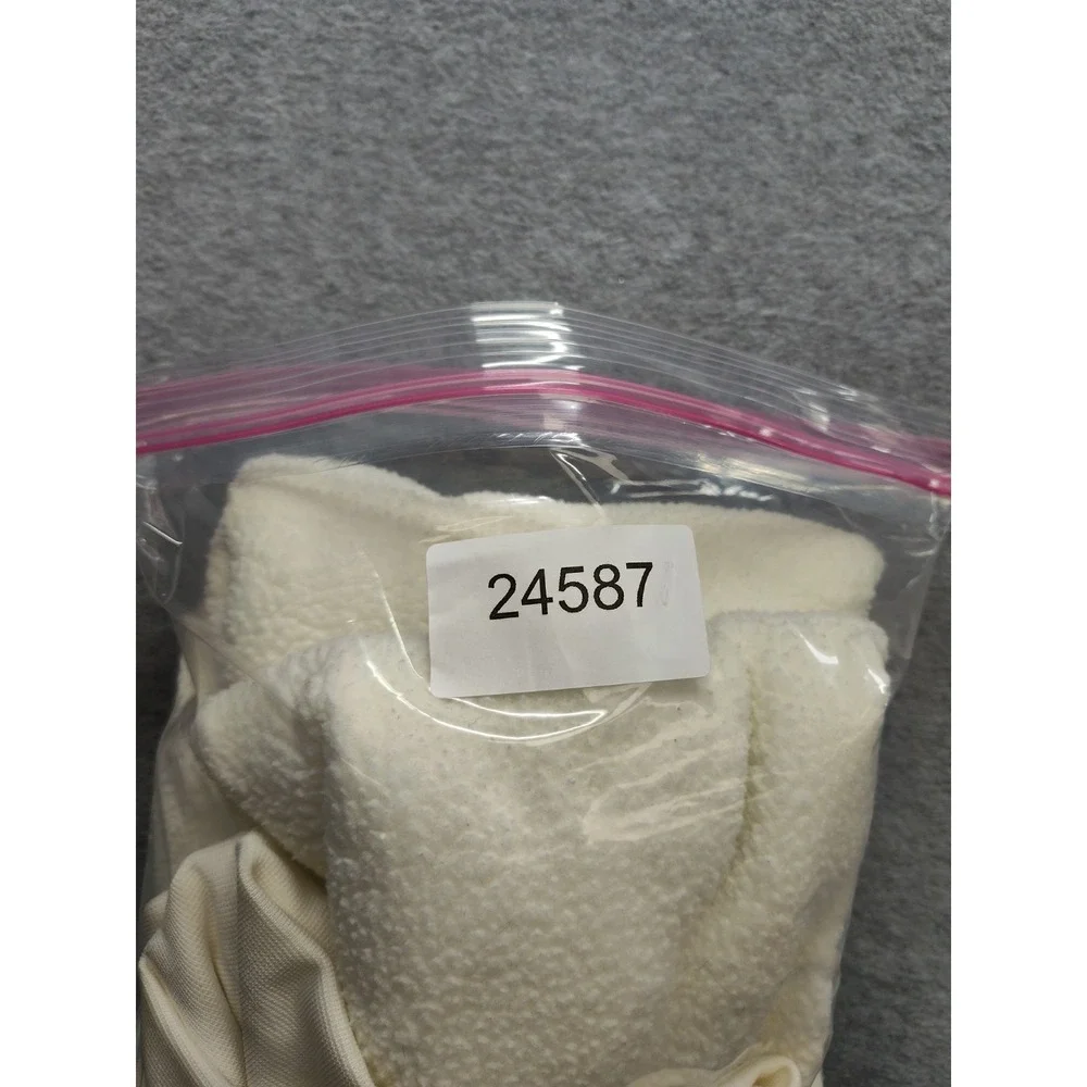 Nike Women Sweatshirt XS Cream 100% Polyester Crew Neck Long Sleeve Pullover